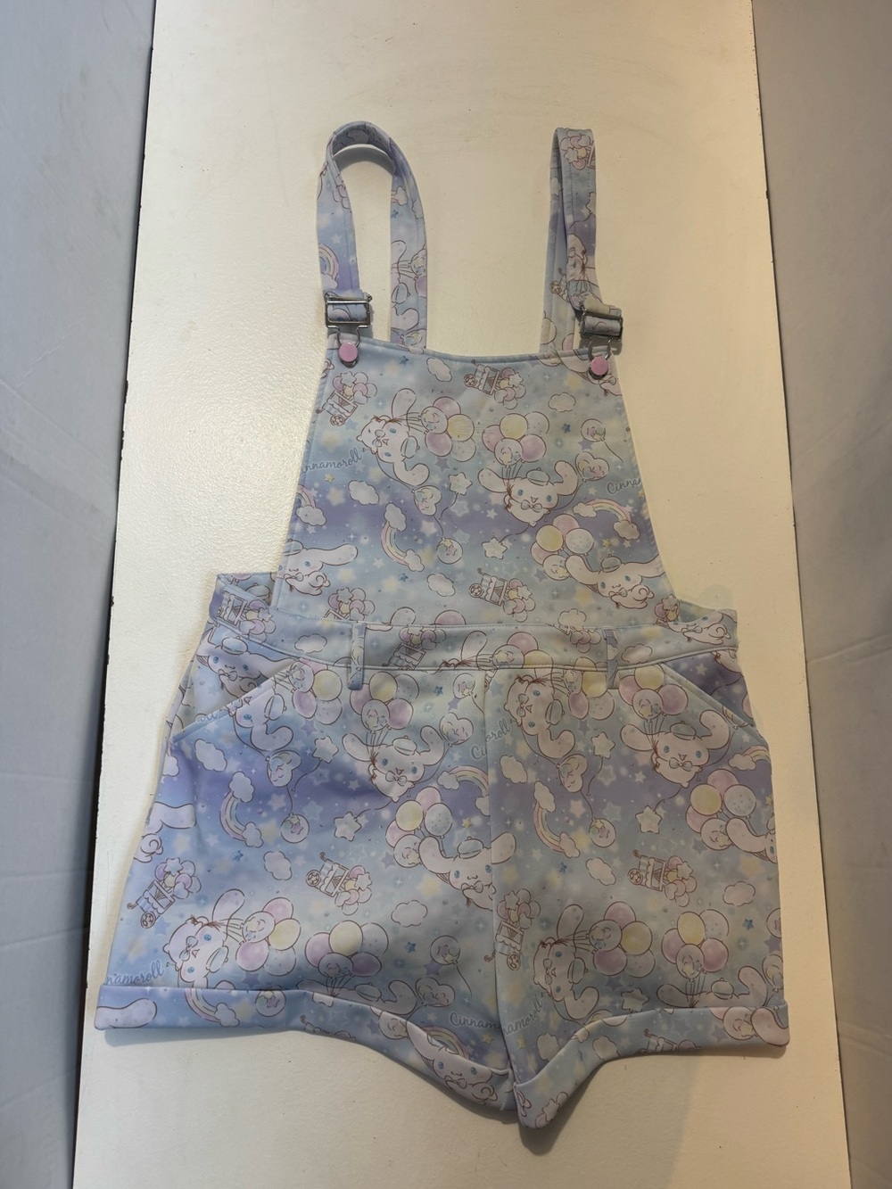 Hot Topic Cinnamoroll Sanrio Pastel Balloon Shortalls Sz XL Kawaii
